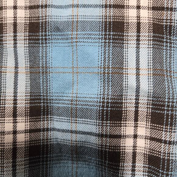 J Jill Blue Gray Plaid Button Down Classic Cozy Flannel Blouse Size Small Petite - Picture 5 of 11